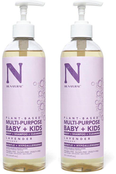 Dr. Natural Multi-Purpose Baby Plus Kids Soap, Lavender, 16 oz - Plant-Based