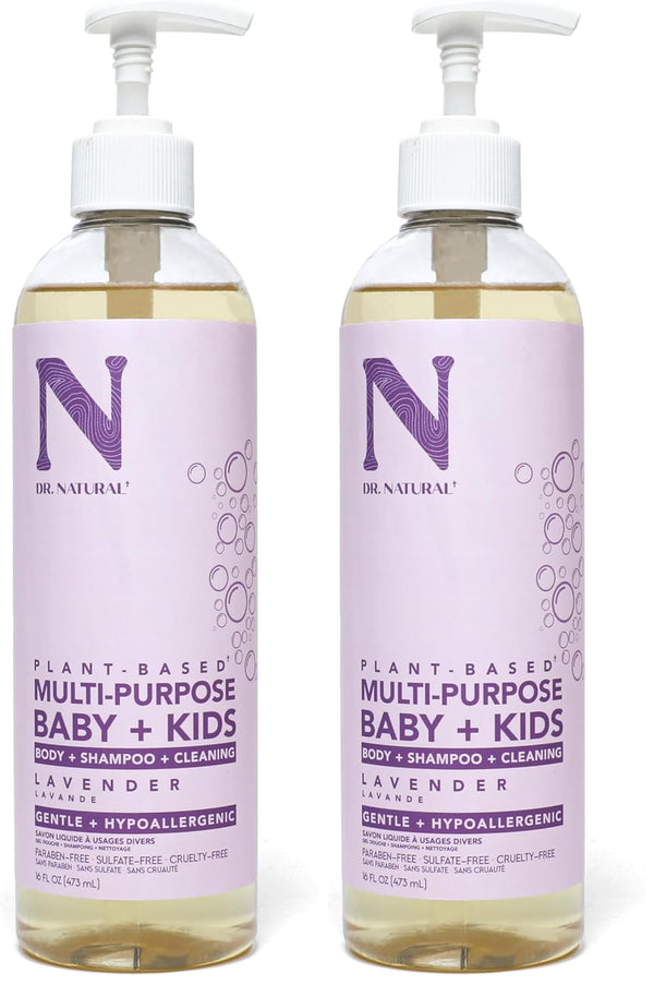 Dr. Natural Multi-Purpose Baby Plus Kids Soap, Lavender, 16 oz - Plant-Based
