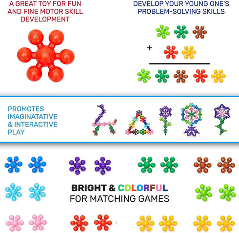 Clip Connect 100 Pieces, Diameter 1.5", Interlocking Solid Plastic Building Blocks Set for Early STEM Education