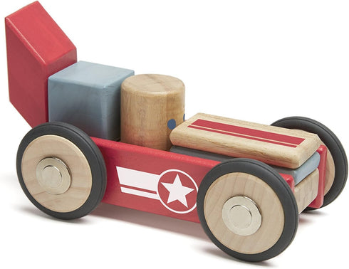 Tegu Daredevil Magnetic Wooden Block Set - 12 Pieces for Ages 1-99