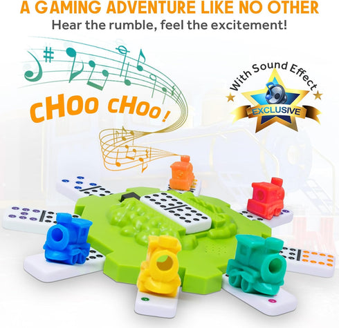 Set 91 Double12 Set Yinlo Mexican Train Dominoes with Sound Effects, Mexican Train Dominoes Game for Travel, Tiles