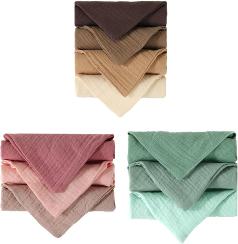 jiahesuw 4pieces 4 Baby Wipe Towel Washcloths Layers Handkerchief Infant Bibs Burp Cloths Face Towel Nursing Towel Baby