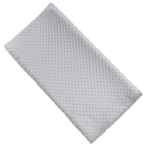 Solid Changing Table Pad Cover, Fits 32"/34"x16" Contoured Diaper Pad, Ultra Soft Minky Dots (Grey)