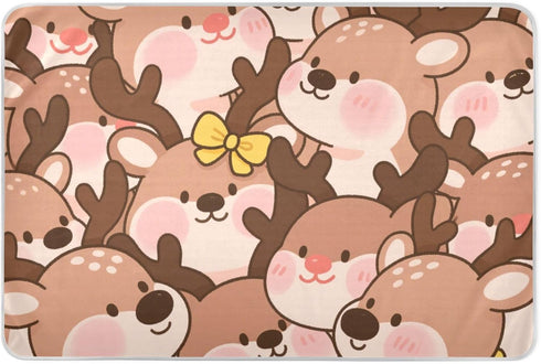 siphylline Cute Cartoon Elk Brown Extra Large Resuable Changing Pad Covers Soft Absorbent