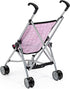 18 inch 3+ Bayer Buggy Umbrella Doll Stroller - Hot Pink & White Polka Dots, Foldable Toy Stroller for Dolls, Ages