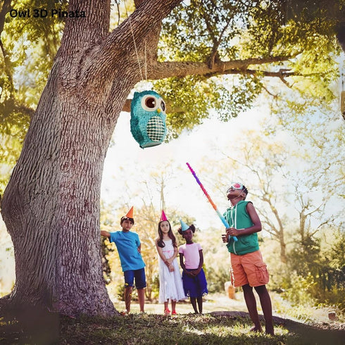 Unique Owl 3D Party Pinata, 15" x 10" x 9", Blue