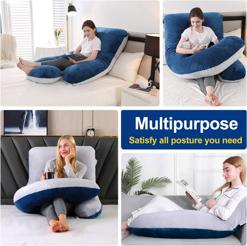 cauzyart 55 Inches Pregnancy Maternity Pillows for Sleeping U-Shape Full Body Pillow Support - for Back, HIPS, Legs