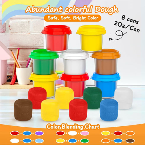 Rodsucs Sets 4-8, 3-12 Color Dough Kitchen Creation for Kids Ages Ice Cream Maker Toy for Year Old Kid, Kids Arts