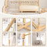 57.4 Inch Set FEISIKE Baby Crib Mobile Arm, Mobile Arm for Crib Wooden Nursery Decor Hanger,Holder for DIY Mobile Baby