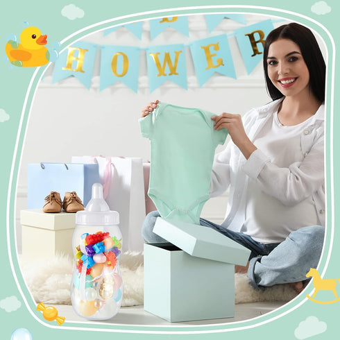 Tessco for you 2 15 Inch Pcs Big Baby Shower Bottle for Baptism Game Large Jumbo Plastic Baby Shower Bottle Piggy Candy