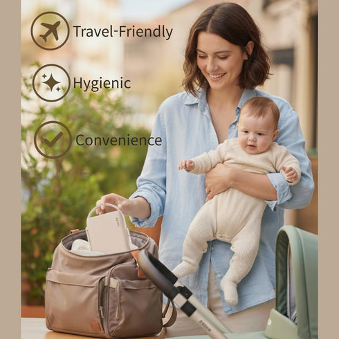 Set MOTHER-K Travel Baby Bottle Drying Rack - Baby Bottle Cleaner Kit with Cleanser and Mini Silicone Bottle Brush
