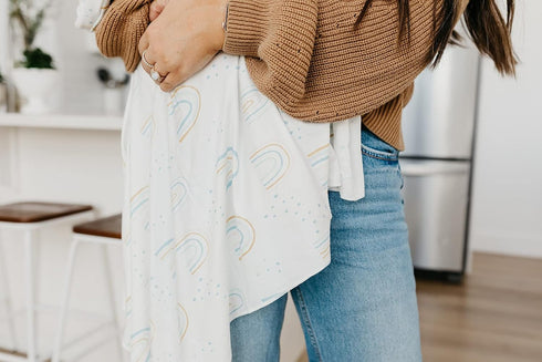 Skye Large Premium Knit Baby Swaddle Blanket by Copper Pearl
