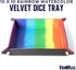 FanRoll Fold Up Velvet Dice Tray - Watercolor Rainbow with PU Leather Backing for Dungeons and Dragons