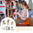 Toyvian 8pcs Dollhouse Bathroom Set: 1/12 Scale Toilet Bathtub Basin Wooden Bathroom Cabinet with Sink Miniature