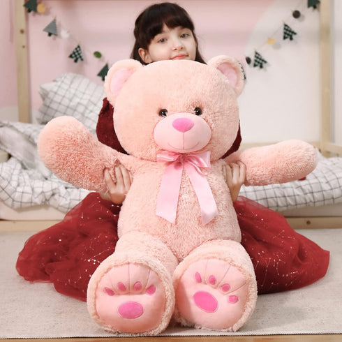 MorisMos Giant Teddy Bear Stuffed Animal - Life Size 36in Large Cuddly Soft Teddy Bear for Baby Shower