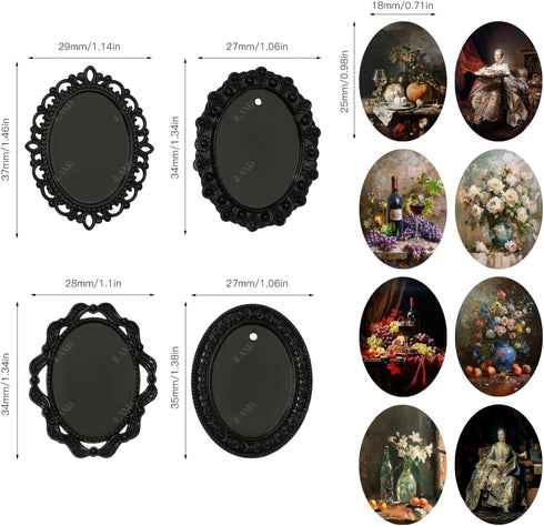 1/12 7pcs 14 Set iLAND Scale Accessories of Tiny Frames with Miniature Pictures for Dollhouse Miniatures Dcor Also Elf