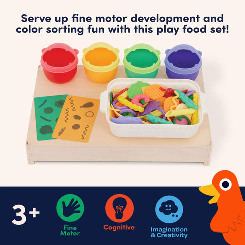 Battat Education Play Food Set - Sorting Toy Food for Toddler Pretend Play - Learning Kitchen Toys 3 Years+