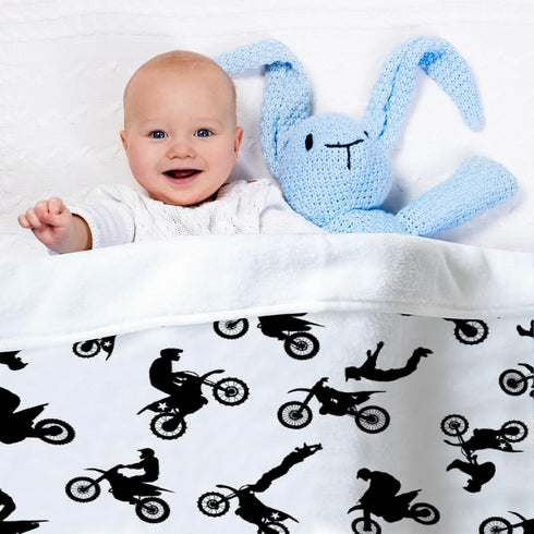 Motorcycles Dirt Bike Baby Blanket Gifts Super Soft Swaddle Newborn Cozy Receiving Blanket 40x30 in