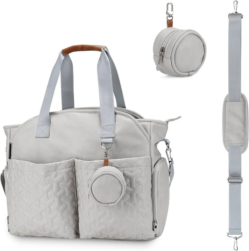 Lmbabter Diaper Tote Bag-Breast Pump Bag Diaper Organizer Bag with Pacifier Case
