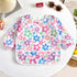 3 Pack 6-24-36 PandaEar Waterproof Baby Long Sleeve Bibs for Girls, Lightweight Toddler Art Smock with Catch-All