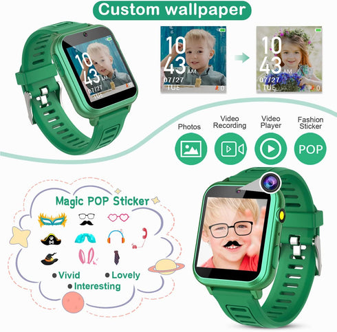 Kids Smart Watch Game for Boys with 24 Puzzle Games, Camera, Video Player, Pedometer, Alarm Clock, HD Toys