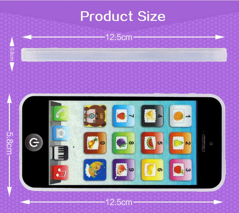 Cooplay White Smart Phone Toy - Music Lullaby YPhone with Touch Screen for Toddler Child