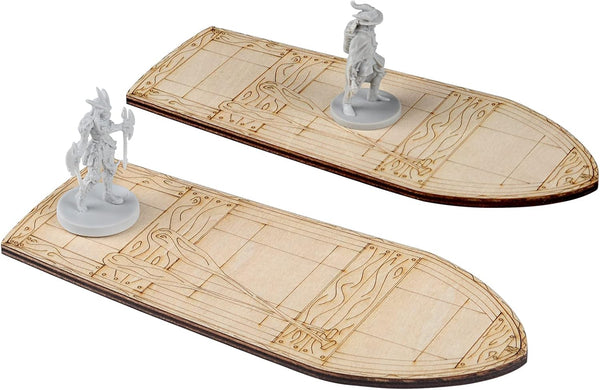 CZYY Wooden Row Boat 2PCS Laser Cut Hold Eight 1" Miniatures(Not Included)