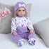 Reborn Baby Doll Clothes, 4 Pieces, 20-22 Inch Purple Clothing Sets for Newborn Baby Dolls