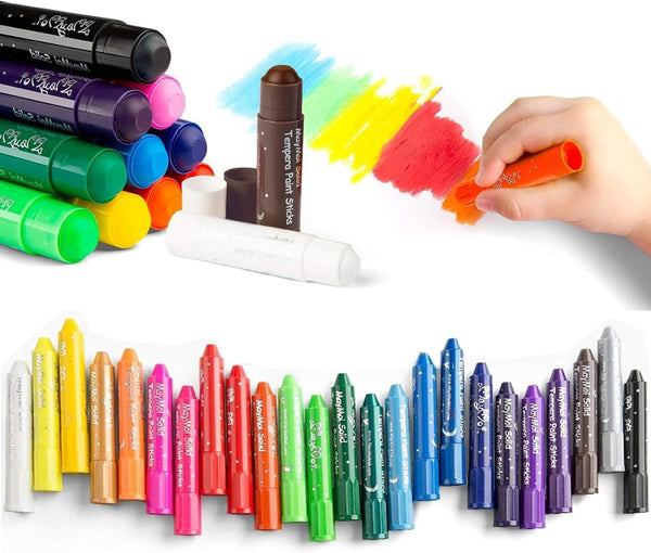 MayMoi Tempera Paint Sticks, Washable Paint Sticks, Quick Drying & No Mess,