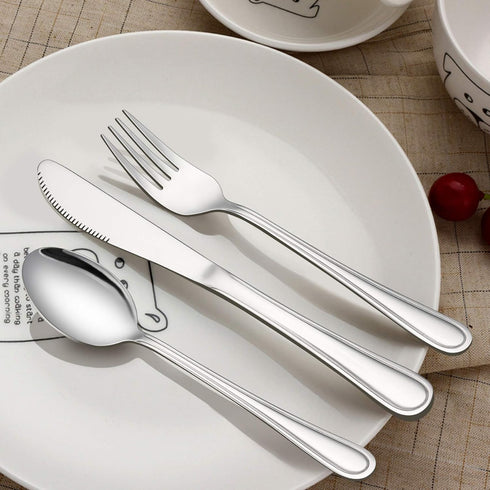 LIANYU 9-Piece Kids Silverware Set, Stainless Steel Toddler Utensils Flatware Set, Child Cutlery Tableware Set for 3, Include Knife Fork Spoon, Mirror Finished, Dishwasher Safe by LIANYU