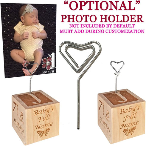 Glitzby Personalized Baby Block - Baptism, Christening, Dedication Keepsake Gift for Boy & Girl, Custom Engraved