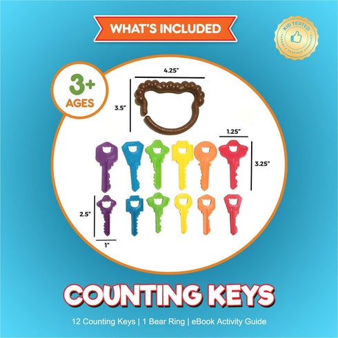 2 Baby Keys Montessori Toys for Toddlers - Toy Keys, Matching Toddler Games, Learning Toys for Year Olds - Real Keys
