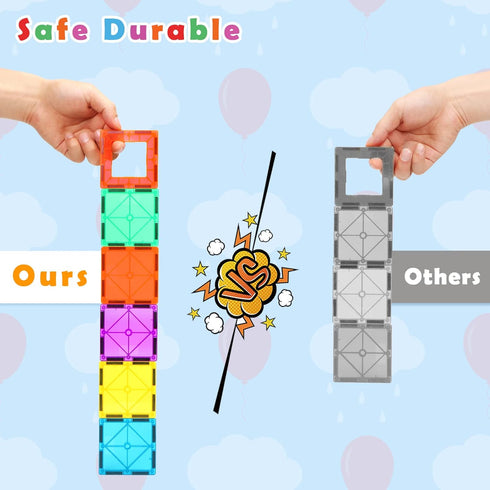 Gemmicc Girls,55 Set Magnetic Tiles, Magnet Toys Building Blocks for Kids, STEM Approved Educational Toys, Magnet