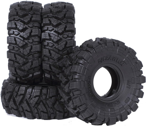 1.0 Mud Tires 64 * 25mm Soft Sticky for TRX4M 1/18 1/24 RC Crawler Axial SCX24 FMS FCX24, Double Layer Sponge
