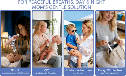 POLEDY 3 Tips,3 Electric Nasal Aspirator for Baby, Waterproof Nose Sucker for Toddlers, Nose Cleaner with Silicone