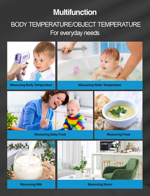 HUHETA Infrared Thermometer for Adults, Non-Contact Forehead Thermometer with Fever Alarm and Memory Function