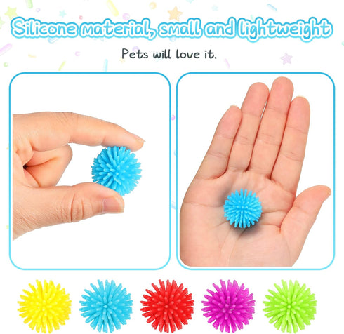 HyDren Mini Spiky Porcupine Balls Stress Toy, 25 Pack, Multi Color, 1.18 Inches, Fidget Sensory Toy for Teens and Adults