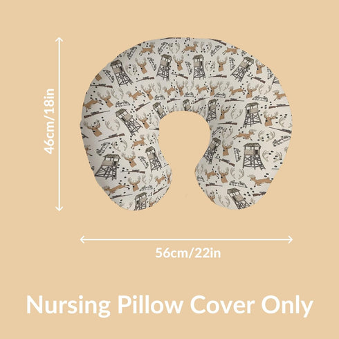 Cstdyfrv Deer Hunting Nursing Pillow Covers Hunter Tree Stand Removable Breastfeeding Slipcover Wild Animals Hunter
