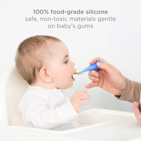 Set Ubbi Food-Grade Non-Toxic Toddler Feeding with Interchangeable Suction Base, Stainless Steel Utensils, BPA-Free