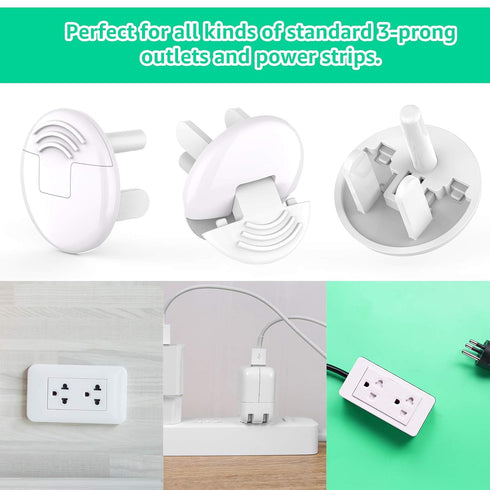 Baby Proofing Outlet Covers with Hidden Handle, 32 Pack Child Proof 3-Prong Electrical Outlet Safety Plug Covers