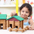 Wondertoys 170 Pieces Wood Logs Set - Classic Building Log Toys for Ages 3+, Creative Engineering Educational Gifts