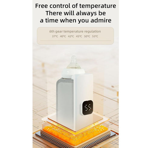 Garosa Portable Bottle Warmer Rechargeable Baby Milk Warmer with Built in Battery and Heating Sleeve for Warming Milk