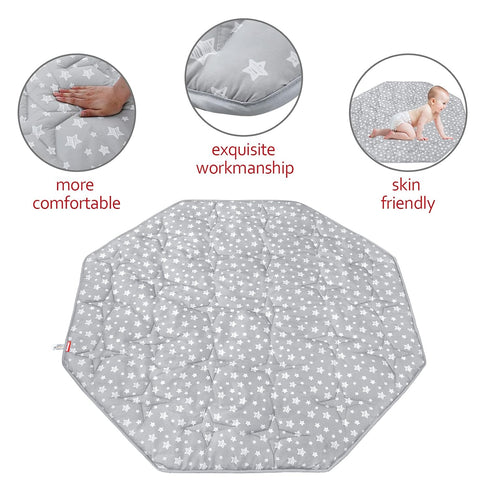 8 69" Octagon Playpen Mat Grey, Non Slip Panel Playpen Mattress Mat Fits Regalo Extra Large Play Yard and hiccapop XL