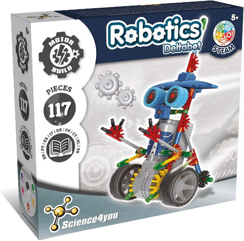 Science4you Deltabot Robot Toy Kit - 117 Pieces Robotics Kit for Kids Age 8-12, Educational Science DIY Toys