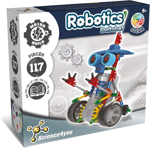 Science4you Deltabot Robot Toy Kit - 117 Pieces Robotics Kit for Kids Age 8-12, Educational Science DIY Toys