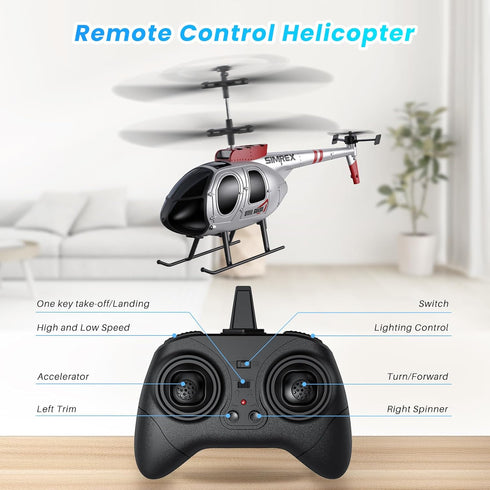 2 Speeds,2 SIMREX RC Helicopter,Remote Control Helicopter Toy for Kids & Beginners, Altitude Hold, Batteries, Gift