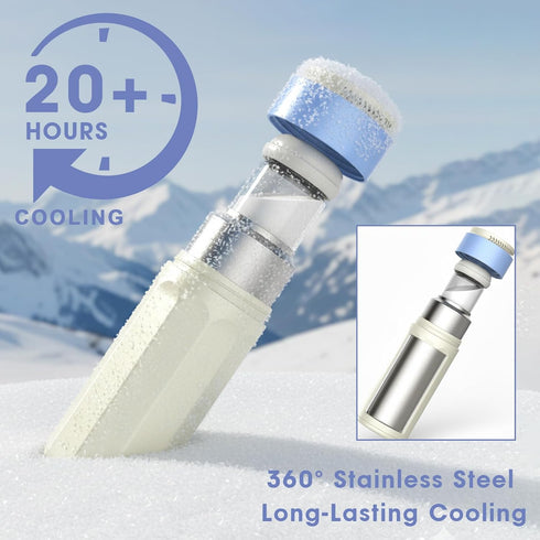 SOGOYFLA 11oz, 20+ 1.8 lbs, Portable Breast Milk Cooler Bottle - Hours Cooling, Only Breast Milk Cooler Bottle for Busy