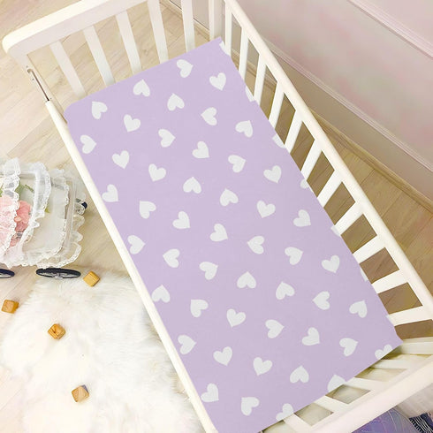 J JOYSAY Mattress,39 27 Hearts Light Purple Fitted Crib Sheet for Boys Girls Baby Soft Crib Sheets for Standard x
