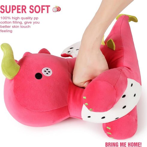 Ditucu Cute Dragon Fruit Dinosaur Stuffed Animals, Plush Toys Dolls, Red 12 Inch Birthday Gifts for Kids