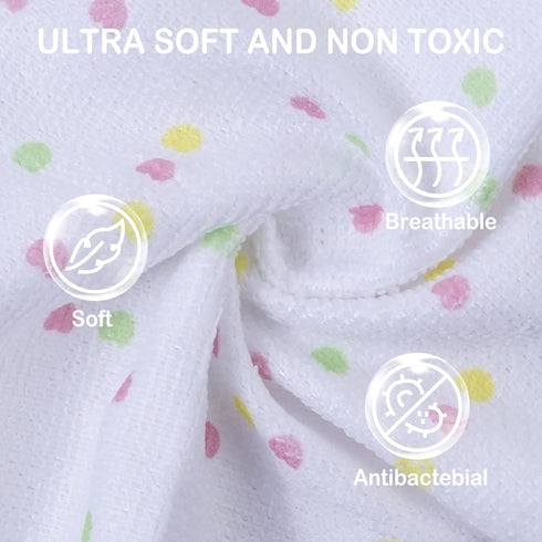 24Pack 9x9 softan Baby Washcloths, Baby Wash Cloths Extra Soft & Ultra Absorbent, Baby Towels and Washcloths Face Towel